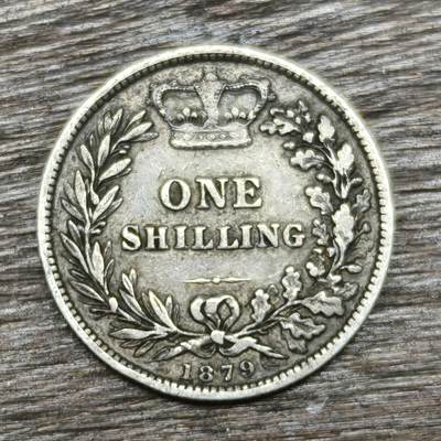 【铜匠收藏】★第130加场★精品币章场，200包邮，不满200.支付运费5元。《接受代拍 代送NGC评级》 - 英国 1879年 1先令 银币 维多利亚小辫头像