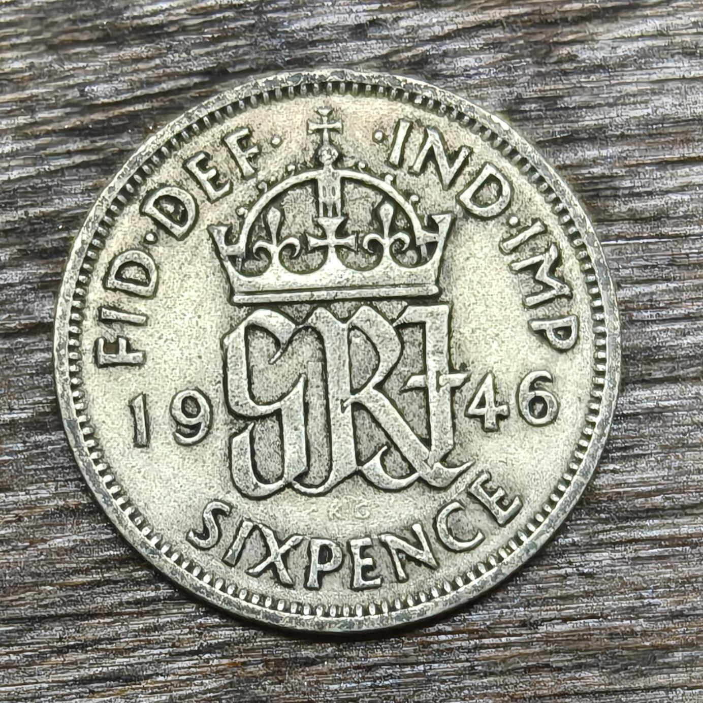 【铜匠收藏】★第130加场★精品币章场，200包邮，不满200.支付运费5元。《接受代拍 代送NGC评级》 英国 1946年 6便士银 乔治六世 银币