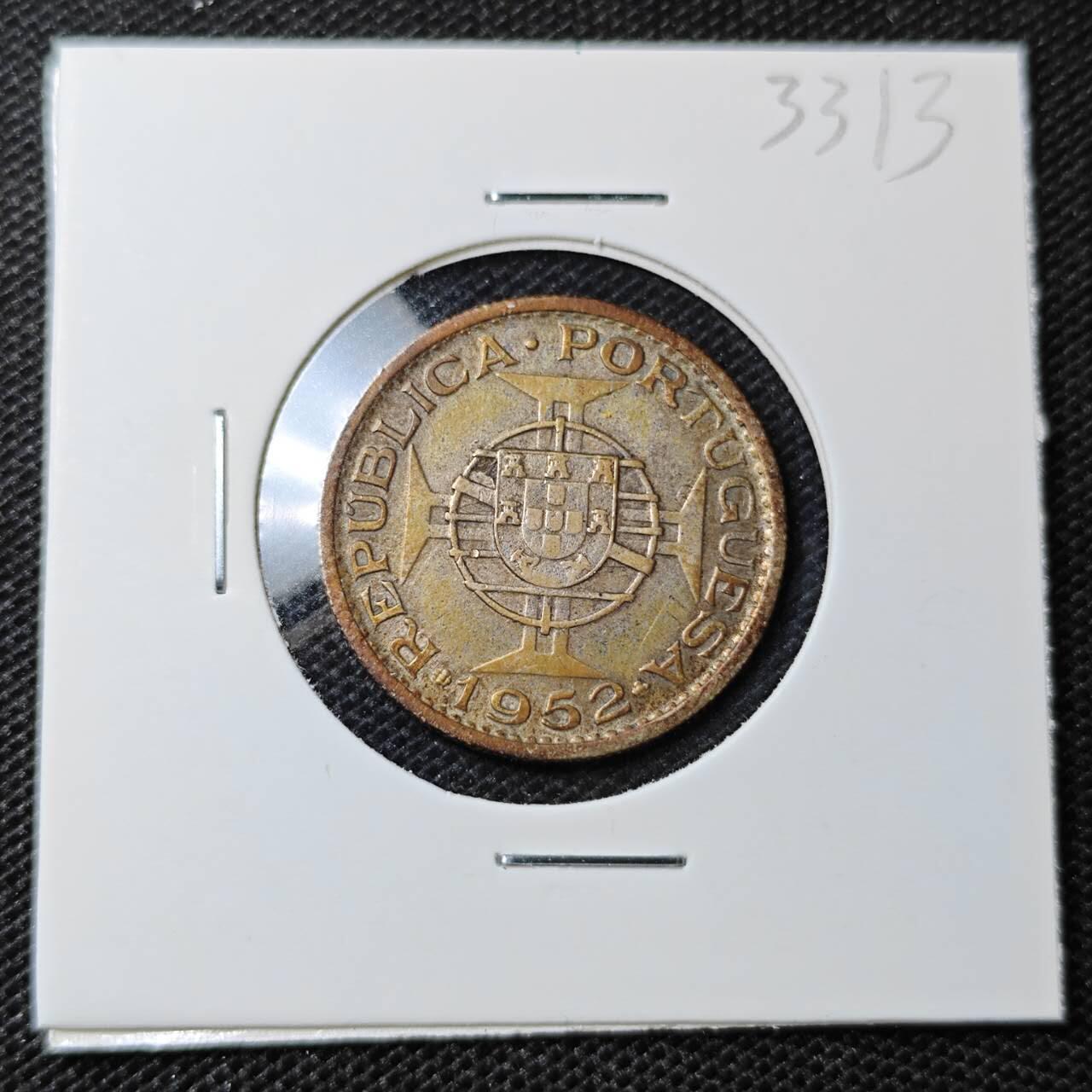 KK钱币收藏小铺 第333期 2月预留时间 周末发货  1952葡属莫桑比克10埃斯库多银币