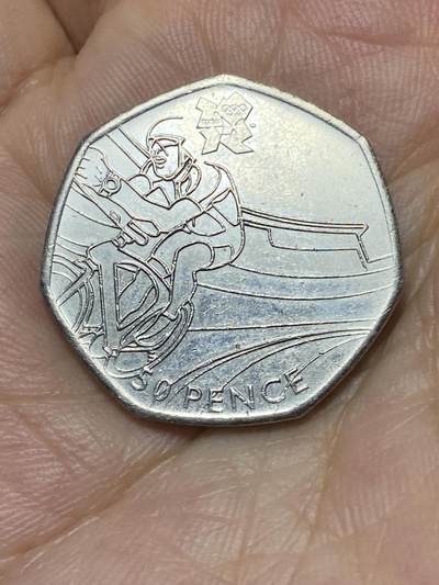 2025年第八十七场(总第一百一十三场）外国好品散币(免佣金) - 英国🇬🇧2011单年份50便士(2012年伦敦奥运会自行车9/29纪念币)