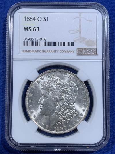 《竞宝斋》第417场 周日，周一，2场连拍 （全场包邮） - NGC MS63 美国1884年摩根1美元银币 车轮转光 底板好 低评
