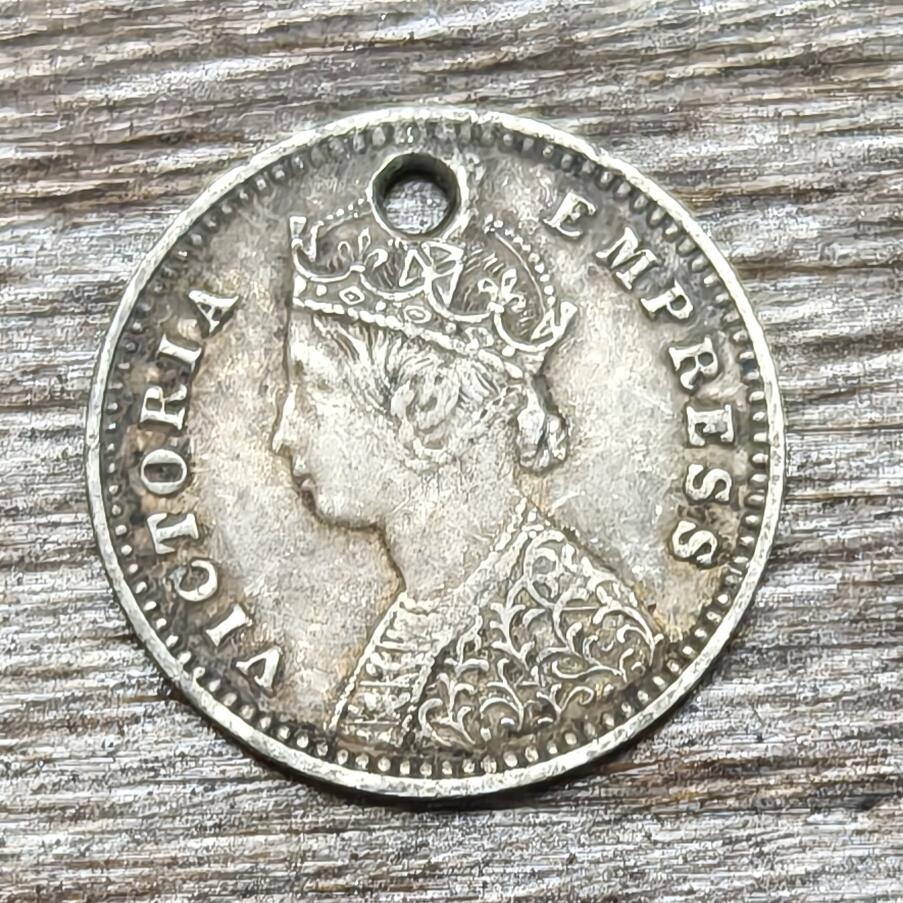 【铜匠收藏】★第130加场★精品币章场，200包邮，不满200.支付运费5元。《接受代拍 代送NGC评级》 英属印度 1894年 2安那 银币