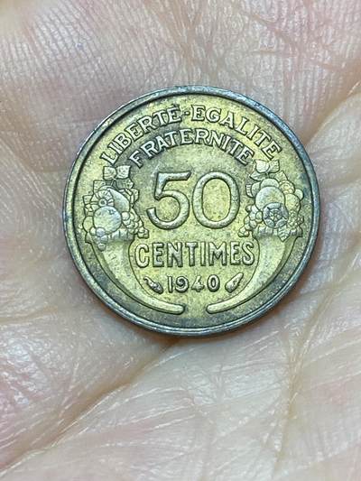 2025年第八十七场(总第一百一十三场）外国好品散币(免佣金) - 少见年份–法国🇫🇷1940年50生丁(铝青铜材质版)