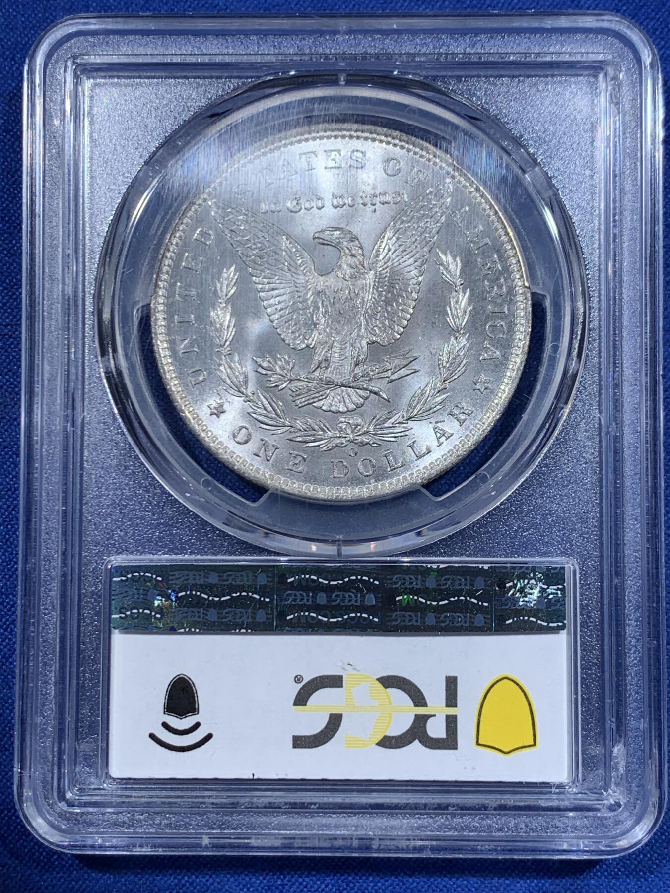 《竞宝斋》第417场 周日，周一，2场连拍 （全场包邮） PCGS MS64 美国1885年-O版摩根1美元银币 背面支撑有磕