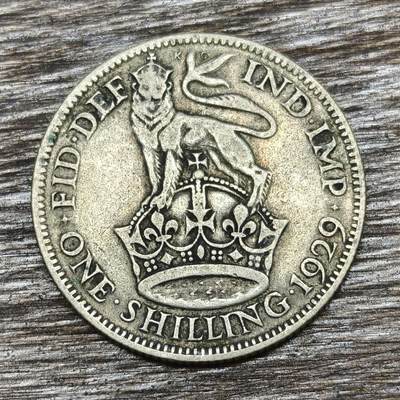 【铜匠收藏】★第130加场★精品币章场，200包邮，不满200.支付运费5元。《接受代拍 代送NGC评级》 - 英国 1929年 乔治五世 1先令 银币 狮子