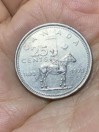 2025年第八十七场(总第一百一十三场）外国好品散币(免佣金) - 加拿大🇨🇦1973单年份25分(加拿大皇家骑警百年纪念币)