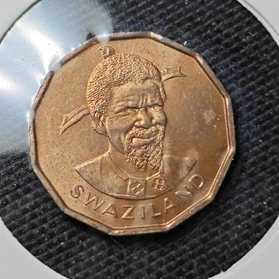 KK钱币收藏小铺 第331期 2月预留时间 周末发货 -  1974斯威士兰1分铜币 好品