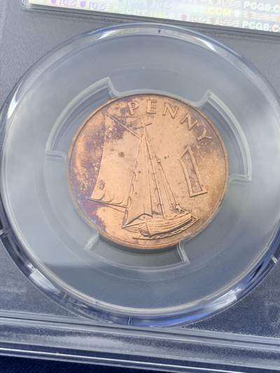 《竞宝斋》第417场 周日，周一，2场连拍 （全场包邮） PCGS PR66RBDCAM 冈比亚1966年1便士帆船精制币