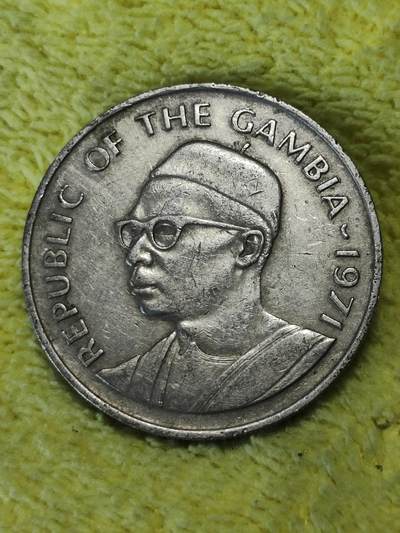 2025年第八十七场(总第一百一十三场）外国好品散币(免佣金) 冈比亚🇬🇲1971单年份50布图(独立后第一套)