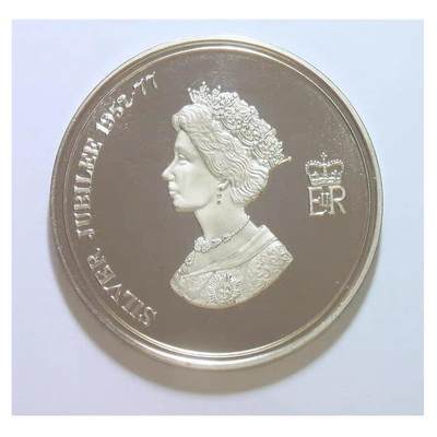 【原盒】英国1977年伊丽莎白+汉普顿宫 高浮雕精制大镀银章 带原盒原证 43MM - 【原盒】英国1977年伊丽莎白+汉普顿宫 高浮雕精制大镀银章 带原盒原证 43MM