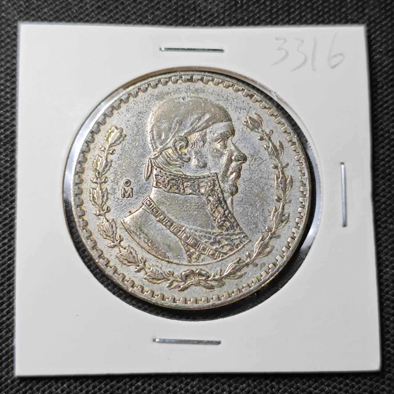 KK钱币收藏小铺 第333期 2月预留时间 周末发货  1961墨西哥1比索银币