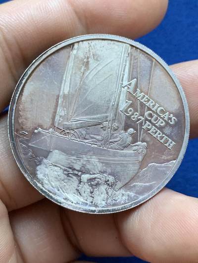 《竞宝斋》第417场 周日，周一，2场连拍 （全场包邮） 萨摩亚1987年美洲杯帆船赛10塔拉银币 999银 31.1克