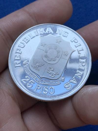 《竞宝斋》第417场 周日，周一，2场连拍 （全场包邮） 菲律宾1974年中央银行成立25周年纪念银币 900银 26.4克