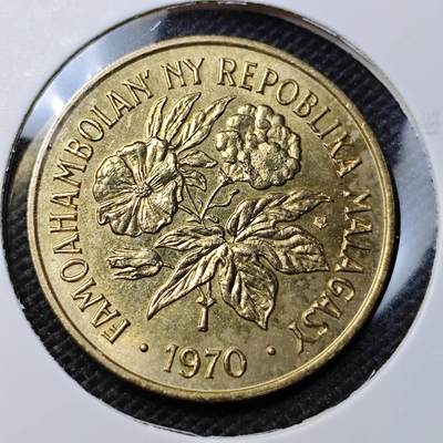 KK钱币收藏小铺 第332期 2月预留时间 周末发货 -  1970马达加斯加20法郎