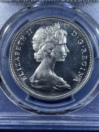 《竞宝斋》第417场 周日，周一，2场连拍 （全场包邮） PCGS PL66 加拿大1967年大雁1元精制纪念币，经典动物银币 币面干净漂亮！热门品种！