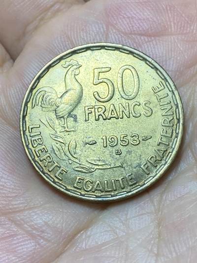 2025年第八十七场(总第一百一十三场）外国好品散币(免佣金) - 法国🇫🇷1953年50法郎(B标，博蒙莱罗热造)