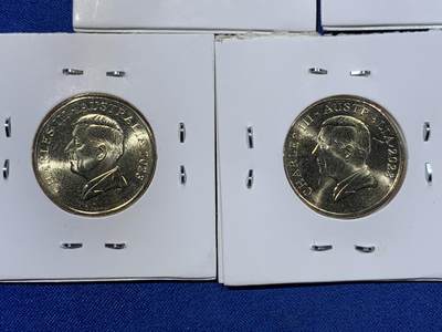 《竞宝斋》第417场 周日，周一，2场连拍 （全场包邮） 五枚一组 2023年首版查尔斯头像一澳元 2023年11月登基 仅发行1个月就改铸2024版了 值得投资