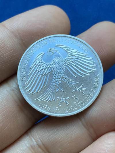 《竞宝斋》第417场 周日，周一，2场连拍 （全场包邮） 德国1976年5马克银币