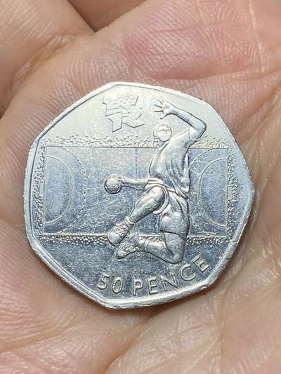 2025年第八十七场(总第一百一十三场）外国好品散币(免佣金) - 英国🇬🇧2011单年份50便士(2012年伦敦奥运会手球15/29纪念币)