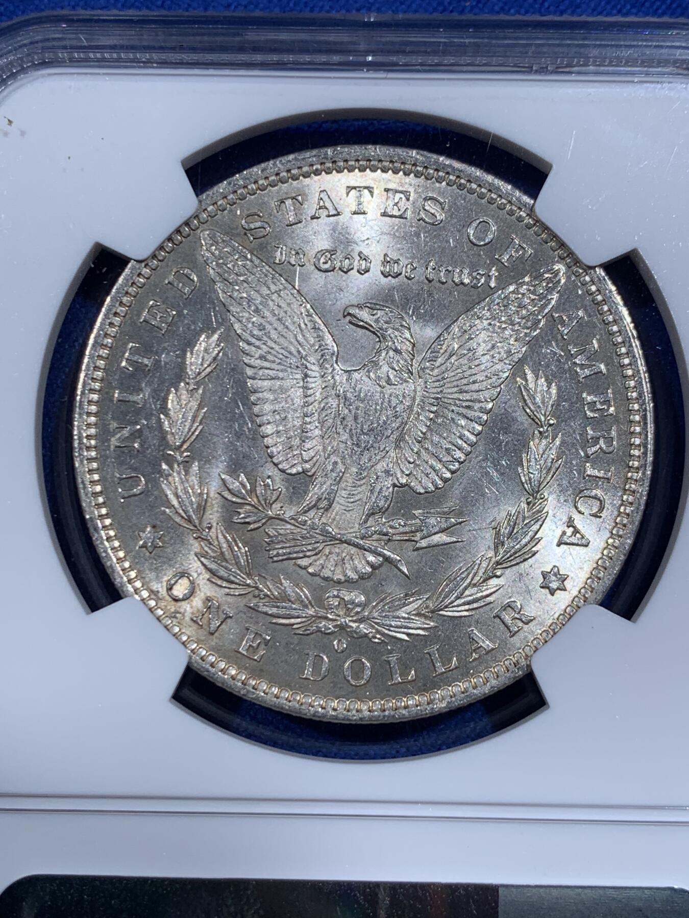 《竞宝斋》第417场 周日，周一，2场连拍 （全场包邮） NGC MS63 美国1883年O版摩根银币 爆光BU品质