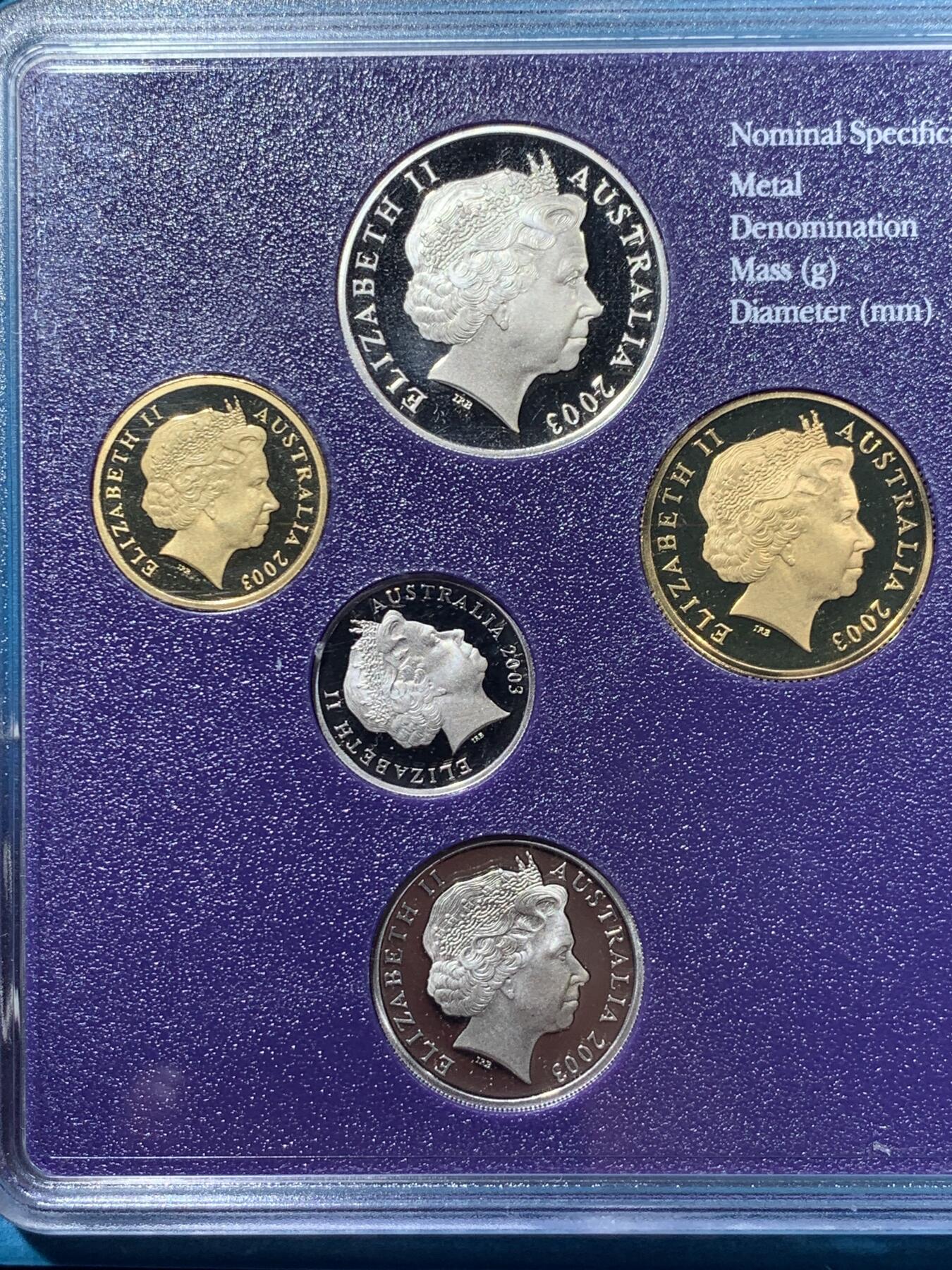 《竞宝斋》第417场 周日，周一，2场连拍 （全场包邮） 澳大利亚 2003年 精制套币 缺50分 细节见图