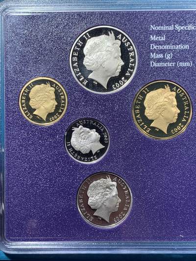 《竞宝斋》第417场 周日，周一，2场连拍 （全场包邮） 澳大利亚 2003年 精制套币 缺50分 细节见图