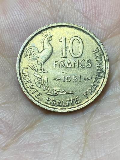 2025年第八十七场(总第一百一十三场）外国好品散币(免佣金) - 法国🇫🇷1951年10法郎