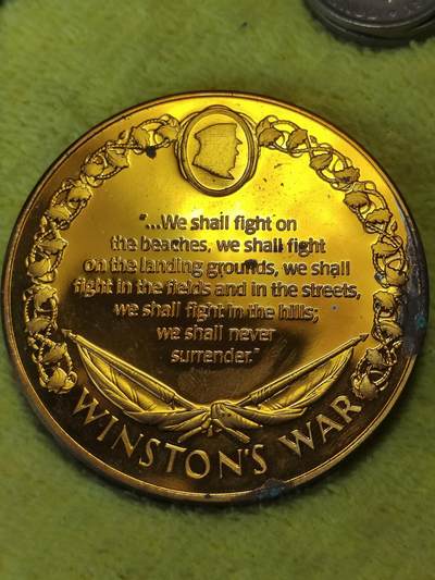 2025年第八十七场(总第一百一十三场）外国好品散币(免佣金) 超大尺寸直径45mm克重37.85g–英国🇬🇧精制纪念章(正面图案是1940年5月敦刻尔克大撤退场景，背面图案是丘吉尔著名抗战演讲)