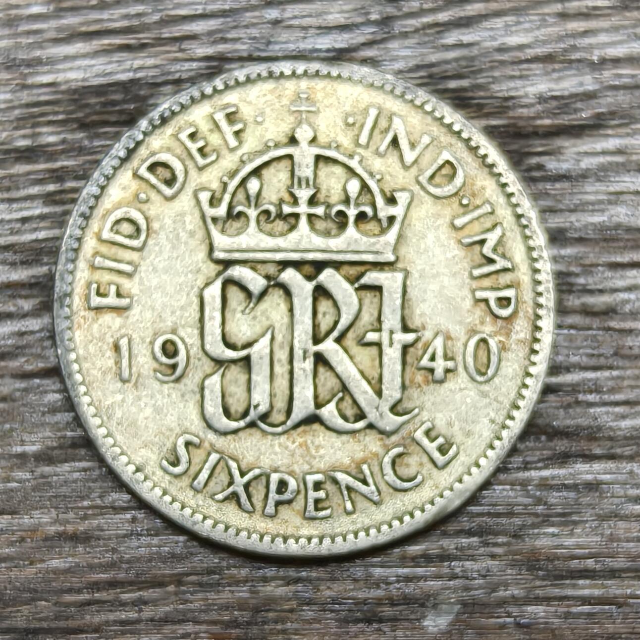 【铜匠收藏】★第130加场★精品币章场，200包邮，不满200.支付运费5元。《接受代拍 代送NGC评级》 英国 1940年 6便士 乔治六世 银币