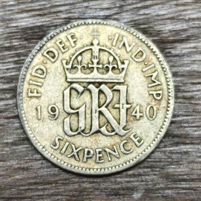 【铜匠收藏】★第130加场★精品币章场，200包邮，不满200.支付运费5元。《接受代拍 代送NGC评级》 - 英国 1940年 6便士 乔治六世 银币