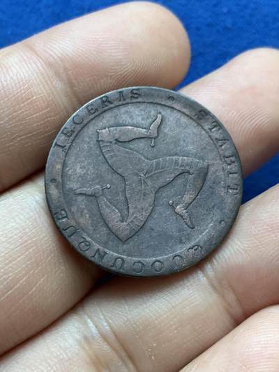 《竞宝斋》第417场 周日，周一，2场连拍 （全场包邮） 马恩岛 1831年 1/2便士代用币 铜币 重8.14克，直径28.4毫米