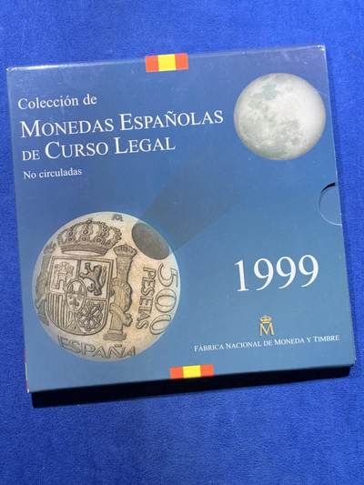 《竞宝斋》第417场 周日，周一，2场连拍 （全场包邮） 西班牙1999年封装套币
