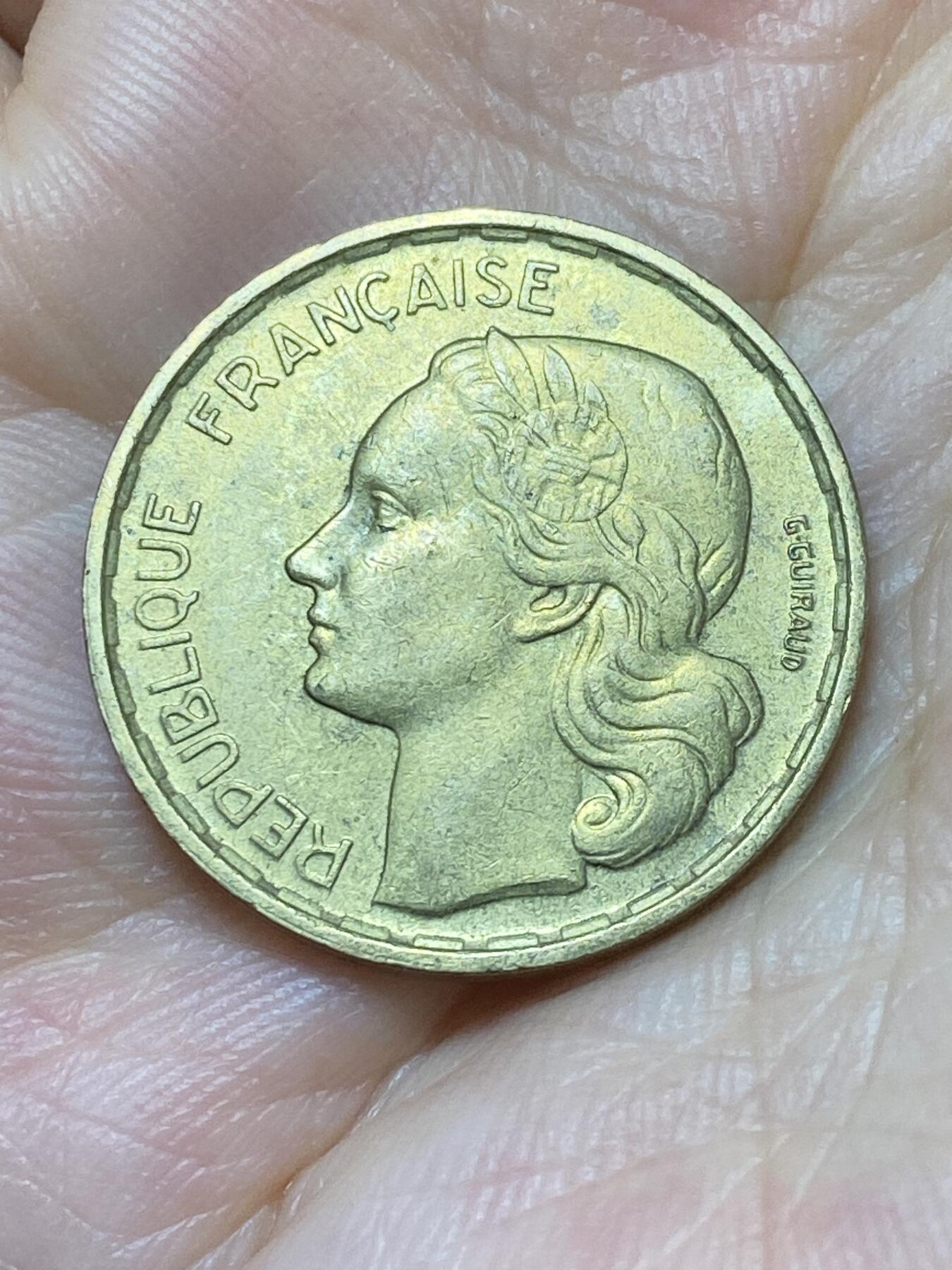 2025年第八十七场(总第一百一十三场）外国好品散币(免佣金) 法国🇫🇷1952年20法郎(4 plumes–4羽)