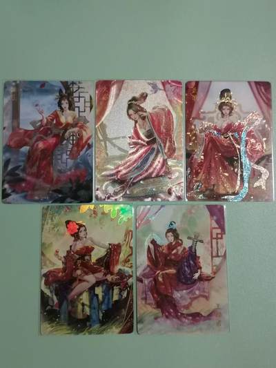 光影卡牌第22期，各家亲签，各家套卡，持续收拍品 - 燎原解语花5张，粗闪➕钻闪➕彩闪