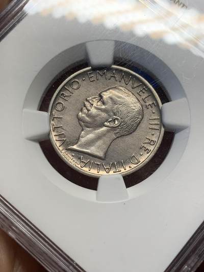 《竞宝斋》第417场 周日，周一，2场连拍 （全场包邮） NGC AUD 意大利1927年5里拉银币