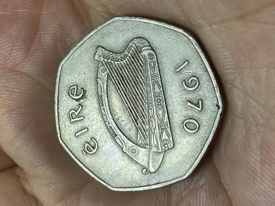 2025年第八十七场(总第一百一十三场）外国好品散币(免佣金) 爱尔兰🇮🇪1970年50便士(共和国时期第二套，十进制首发年)