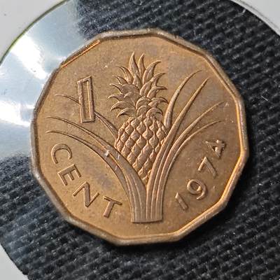 KK钱币收藏小铺 第331期 2月预留时间 周末发货 -  1974斯威士兰1分铜币 好品