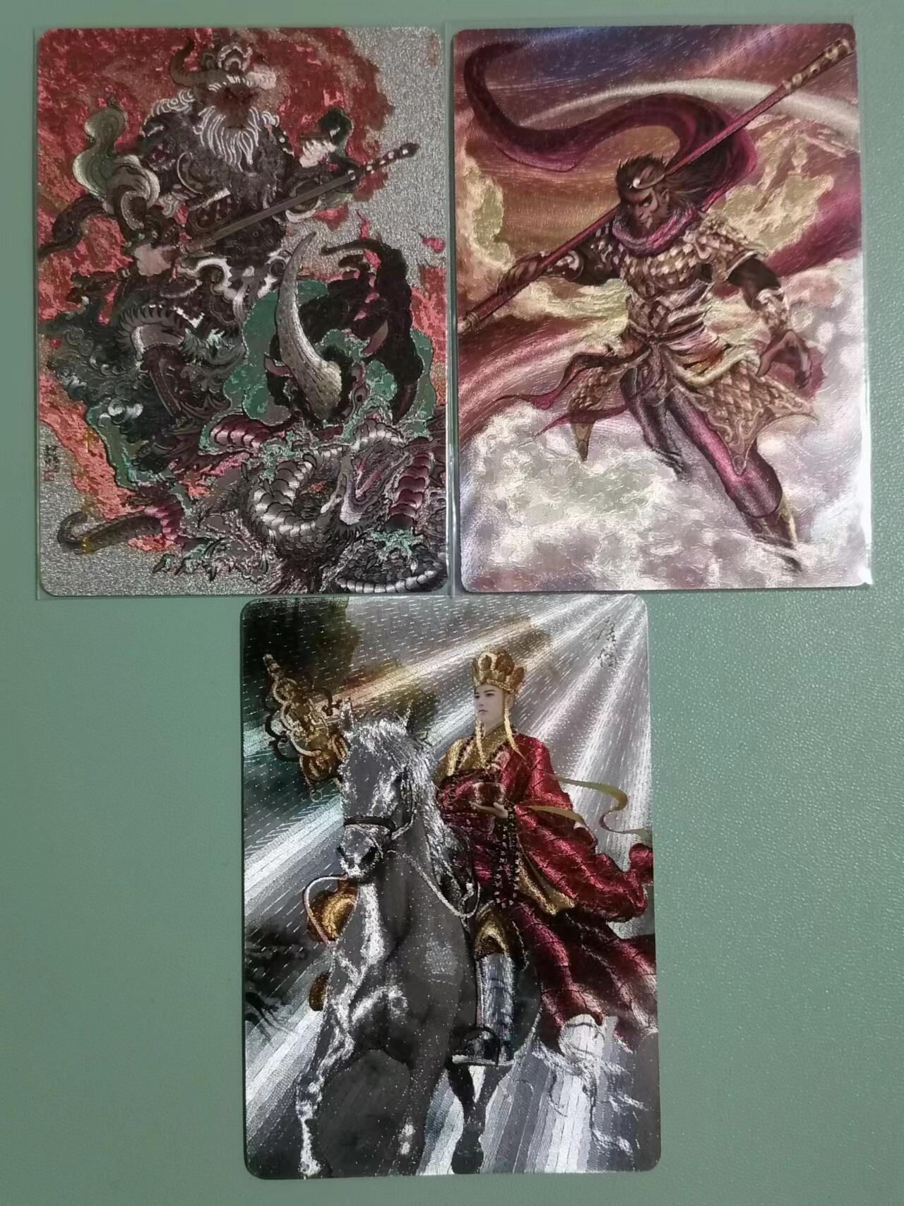 光影卡牌第22期，各家亲签，各家套卡，持续收拍品 百里牛魔王➕星宿孙悟空➕燎原唐僧，都是粗闪，注意唐僧有两个小压痕