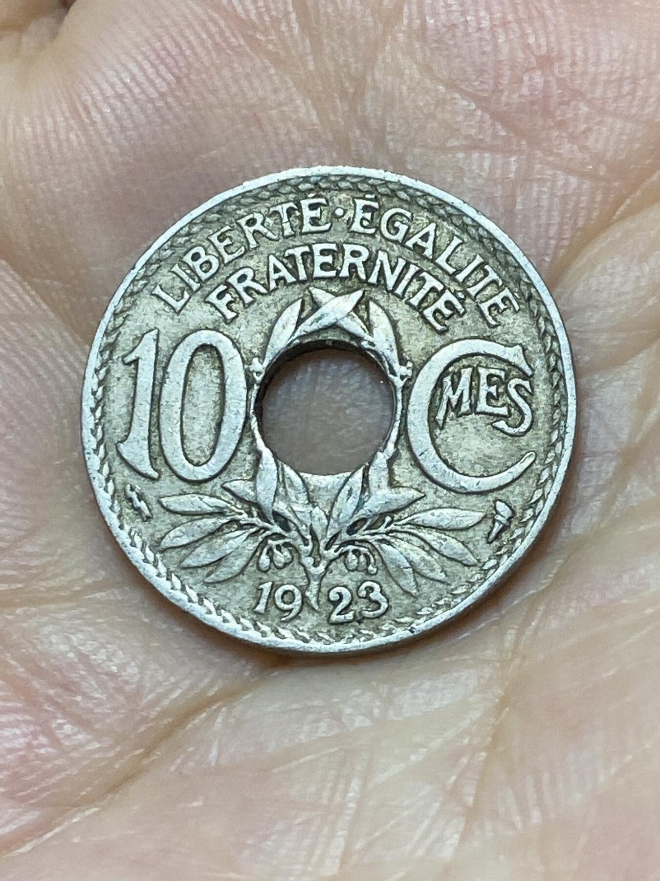 2025年第八十七场(总第一百一十三场）外国好品散币(免佣金) 少见版别–法国🇫🇷1923年10生丁(独特雷电标，普瓦西厂造)