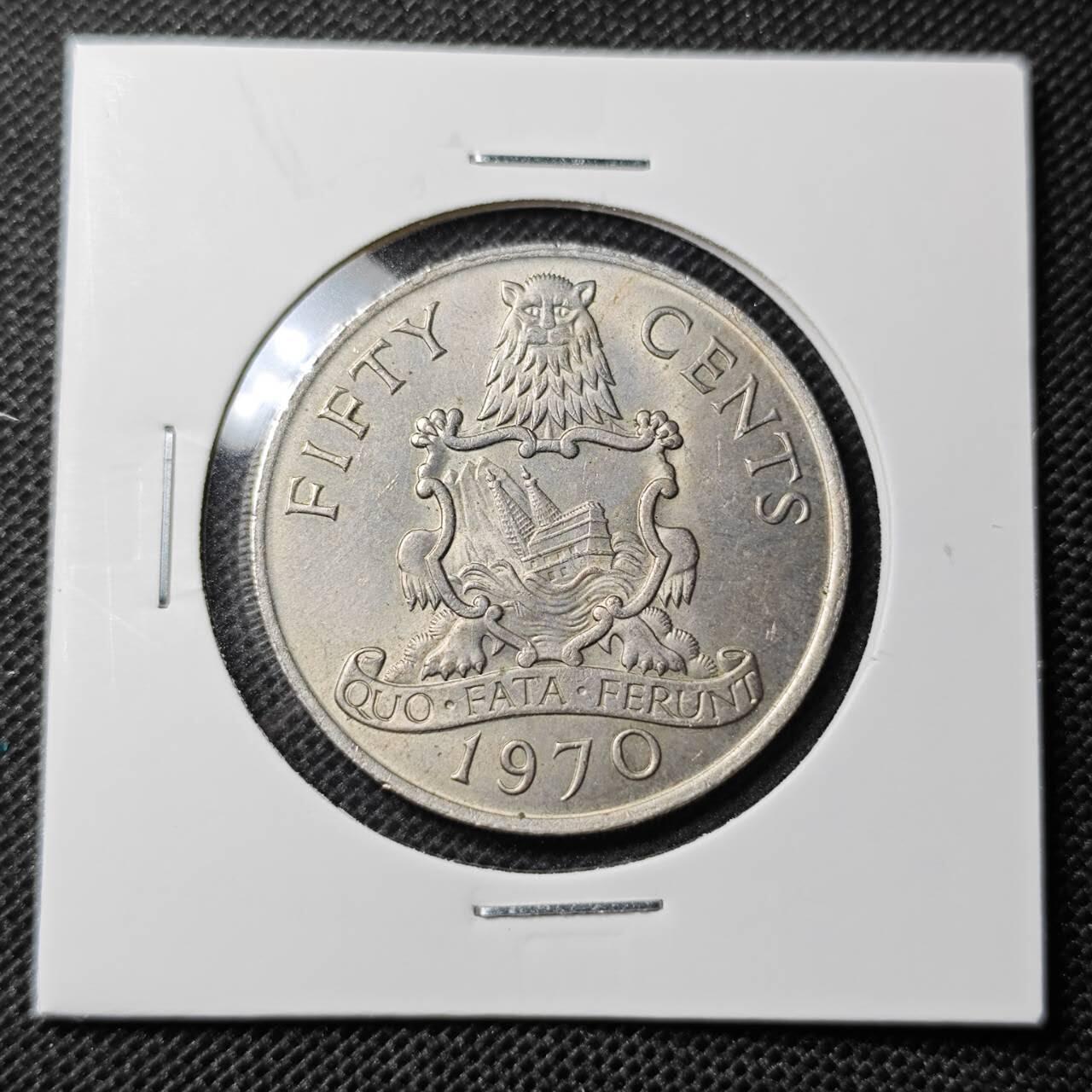 KK钱币收藏小铺 第333期 2月预留时间 周末发货  1970百慕大50分 好品