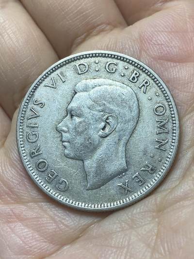 2025年第八十八场(总第一百一十四场）外国好品散币(免佣金) 英国🇬🇧1945年半克朗银币(乔治六世第一版，500银)