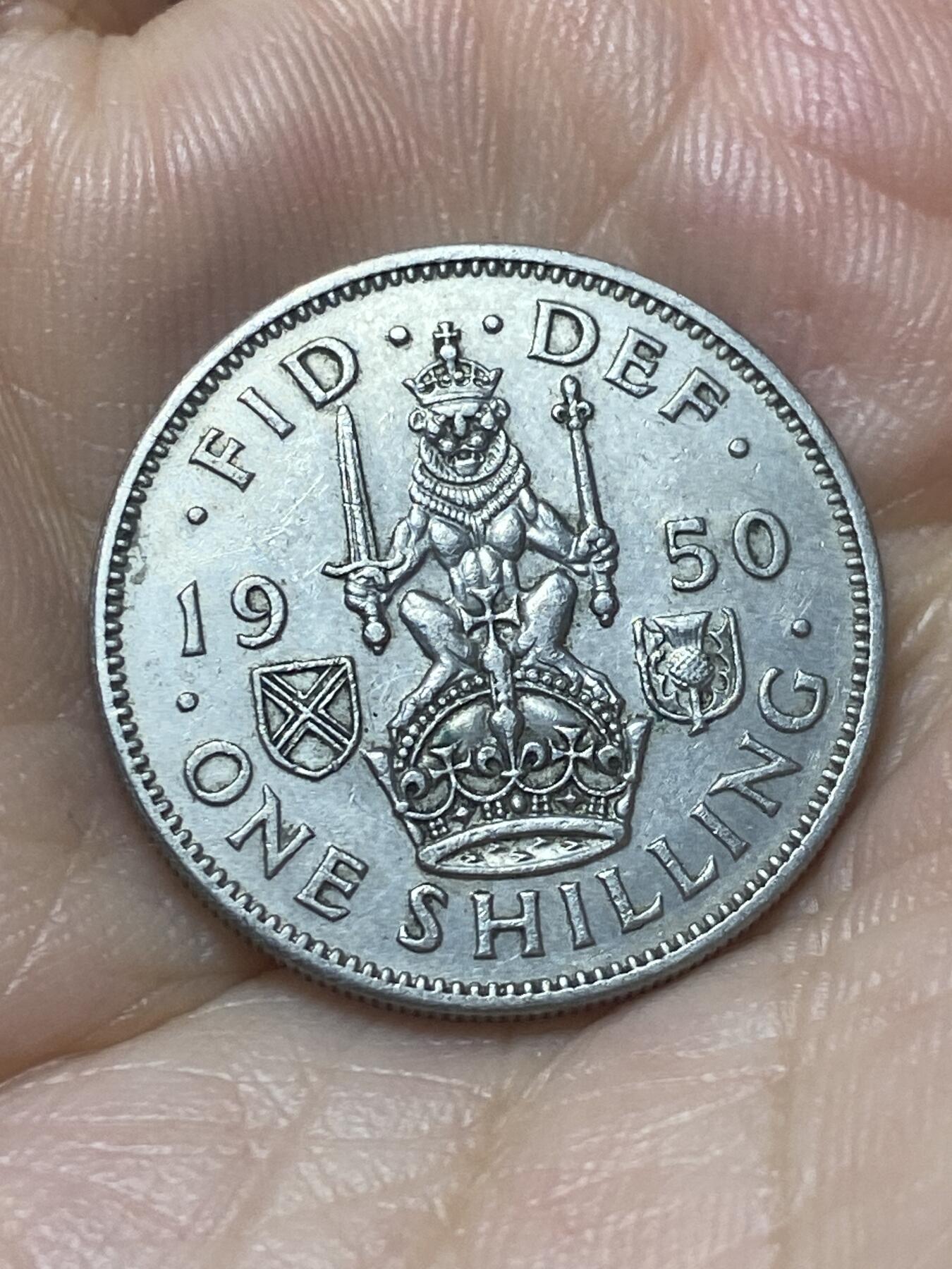 2025年第八十八场(总第一百一十四场）外国好品散币(免佣金) 英国🇬🇧1950年1先令(乔治六世第三版，苏格兰坐狮版)