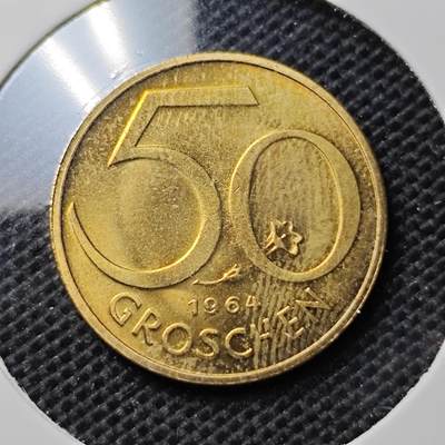 KK钱币收藏小铺 第333期 2月预留时间 周末发货 -  1964奥地利50格罗申精制币 好品