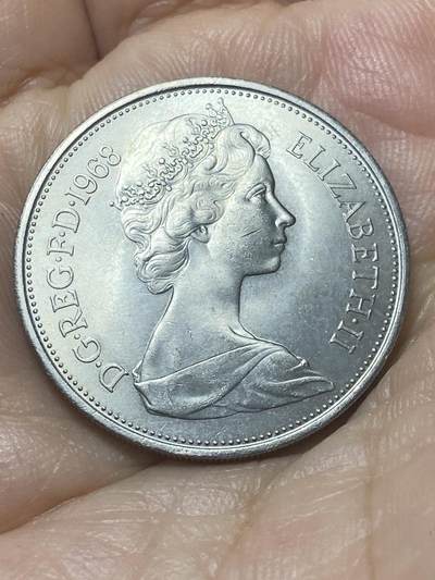 2025年第八十八场(总第一百一十四场）外国好品散币(免佣金) 好品–英国🇬🇧1968年10新便士(伊丽莎白二世中年花冠，十进制第一版首发年)