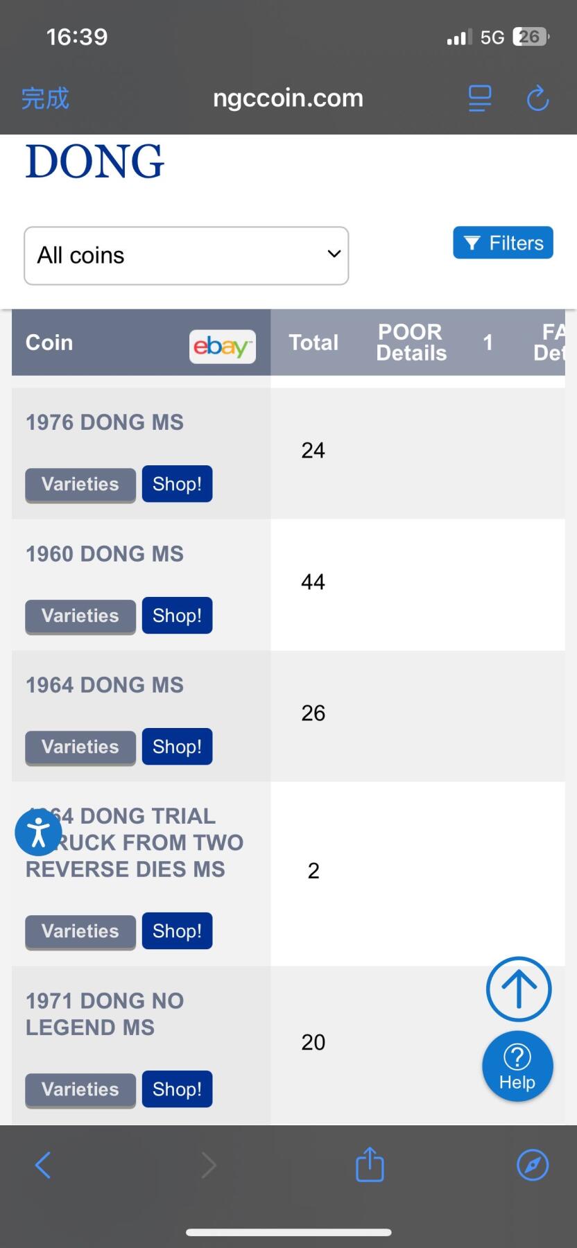 　南越 1964 1盾 NGC季军分 MS64