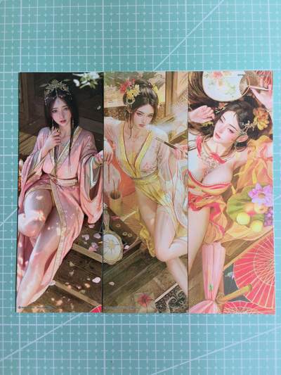 C先生卡牌 第12期 神州百花谱·西游姬·人间传·Art系列(持续收拍品中) - 【书签】燎原×刷子《人间传》大乔+商玲珑+聘娘