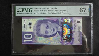 pmg评级币 - 2018ibns最佳  加拿大10元 pmg67 首发冠  维奥拉.戴斯蒙德