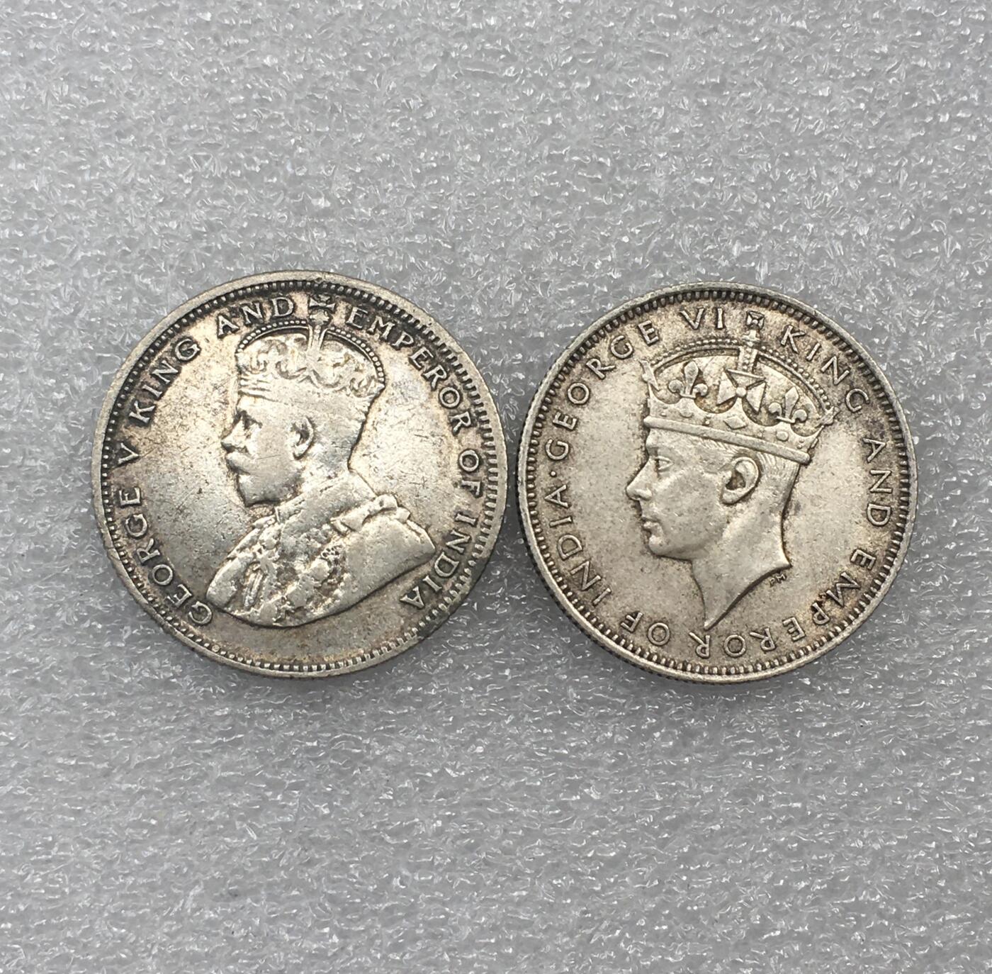 世界钱币专场拍卖 1927.1939年英属海峡殖民地乔五.乔六 20分流通银币 2枚一组
