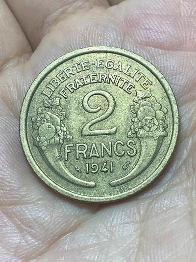 2025年第八十八场(总第一百一十四场）外国好品散币(免佣金) - 好品–法国🇫🇷1941年2法郎(铝青铜材质版，关门年)