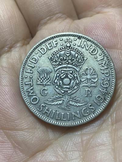 2025年第八十八场(总第一百一十四场）外国好品散币(免佣金) - 英国🇬🇧1946年1弗洛林银币(等值2先令，乔治六世第一版关门年，500银)